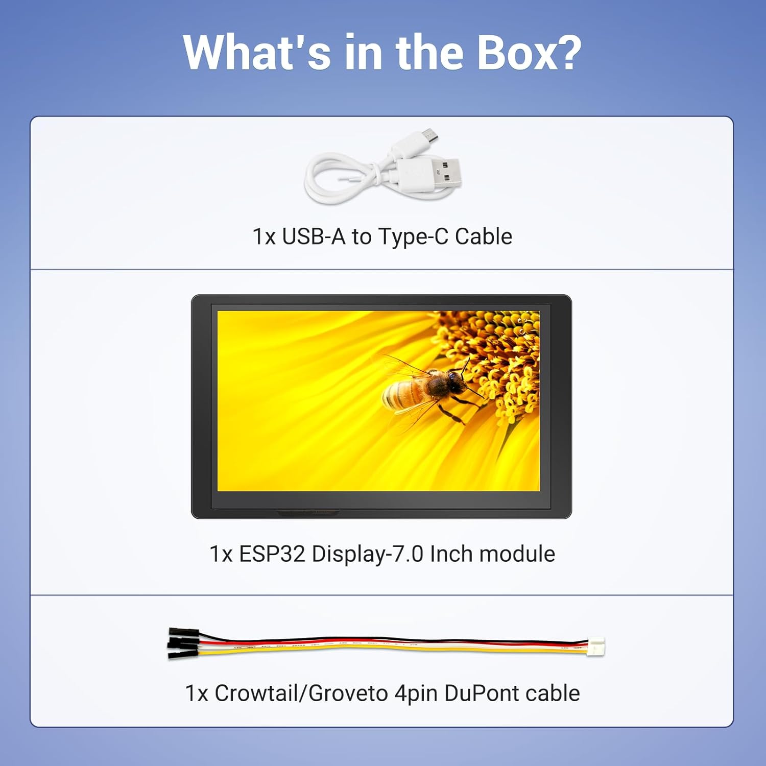 ELECROW ESP32 Monitor de pantalla táctil TFT LCD de 7 pulgadas Pantalla táctil 800×480 SPI HMI Pantalla ESP32-S3-WROOM (con estuche)