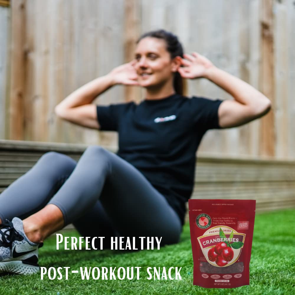 North Bay Produce – Arándanos secos – Sin gluten, veganos – Snacks saludables para niños y adultos – Bolsa resellable, 5 onzas