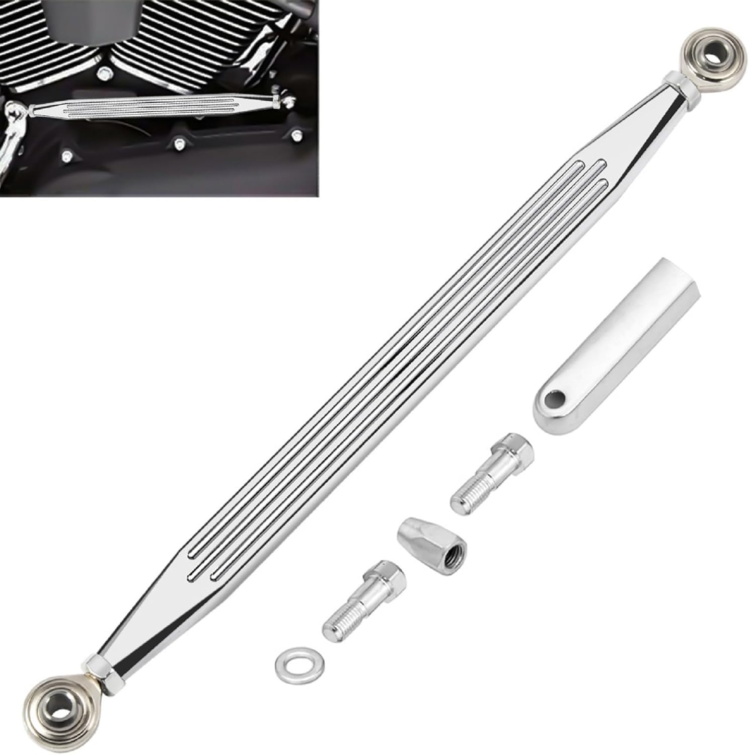Amazicha Varillaje de cambio cromado compatible con Harley Davidson Softail Dyna Road King Electra Glide Street Glide Touring 1980-2024