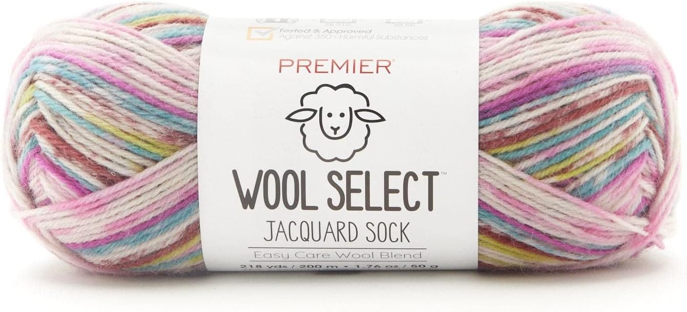 Premier Yarns Lana Select – Hilo Jacquard Socks de peso superfino, lavable a máquina, hecho de lana y poliamida, Trailblazer, 1.75 onzas, 218 yardas