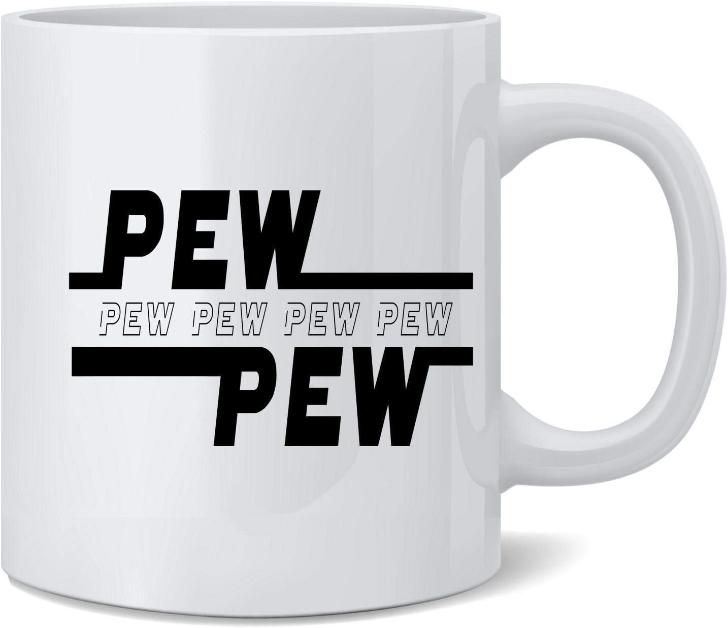 Poster Foundry Pew Pew Logo SciFi Taza de café de cerámica divertida taza de té, regalo novedoso de 12 onzas
