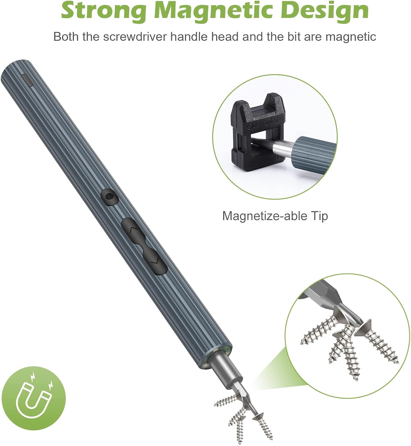 KeeKit Destornillador eléctrico de precisión, destornillador eléctrico portátil 36 en 1 con 30 bits, kits de herramientas de reparación recargables