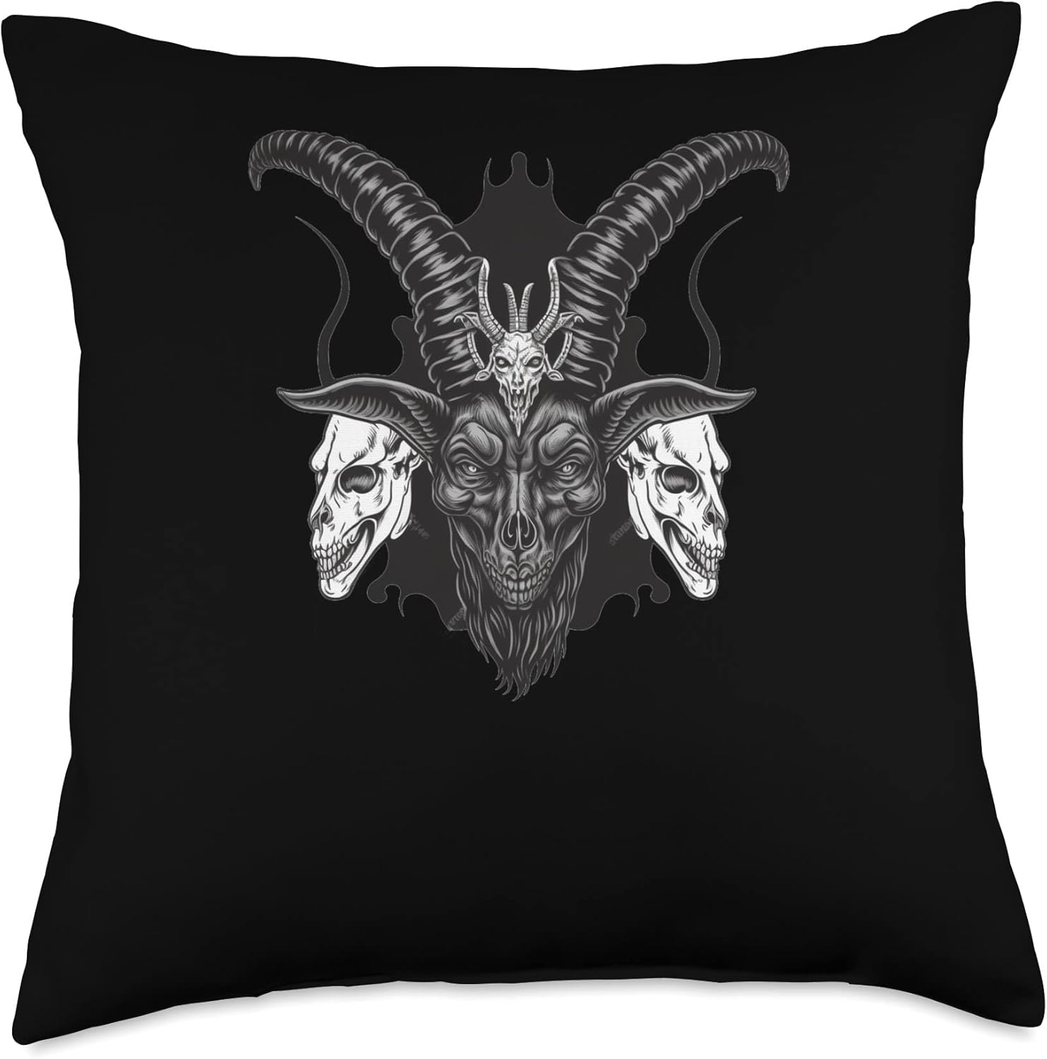 Occult T-Shirts and Gifts Baphomet Occult Devil Head-Baphomet Evil – Almohada (18 x 18 pulgadas), multicolor