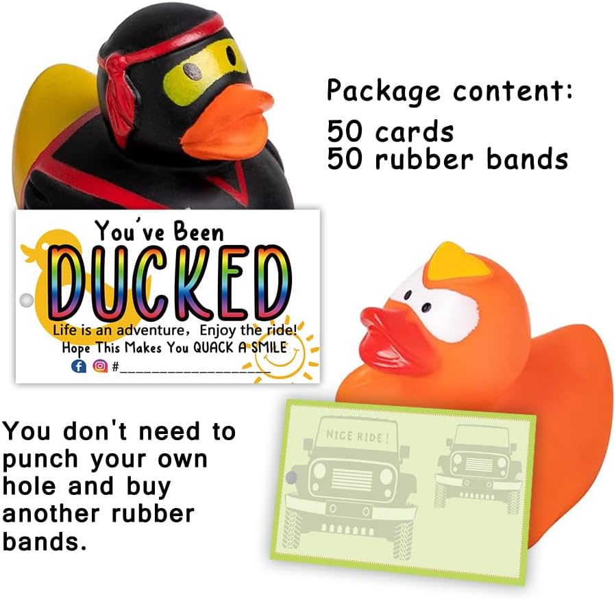 You’ve Been Ducked, etiqueta de pato de pato, tarjeta de juego de patito de pato, tamaño de tarjeta de visita de 3.5 x 2 pulgadas, diseño de fondo