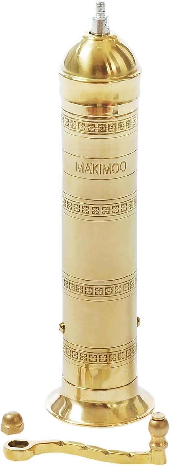Molinillo de pimienta griego original, molinillo de sal y pimienta de estilo europeo, latón, 9 pulgadas