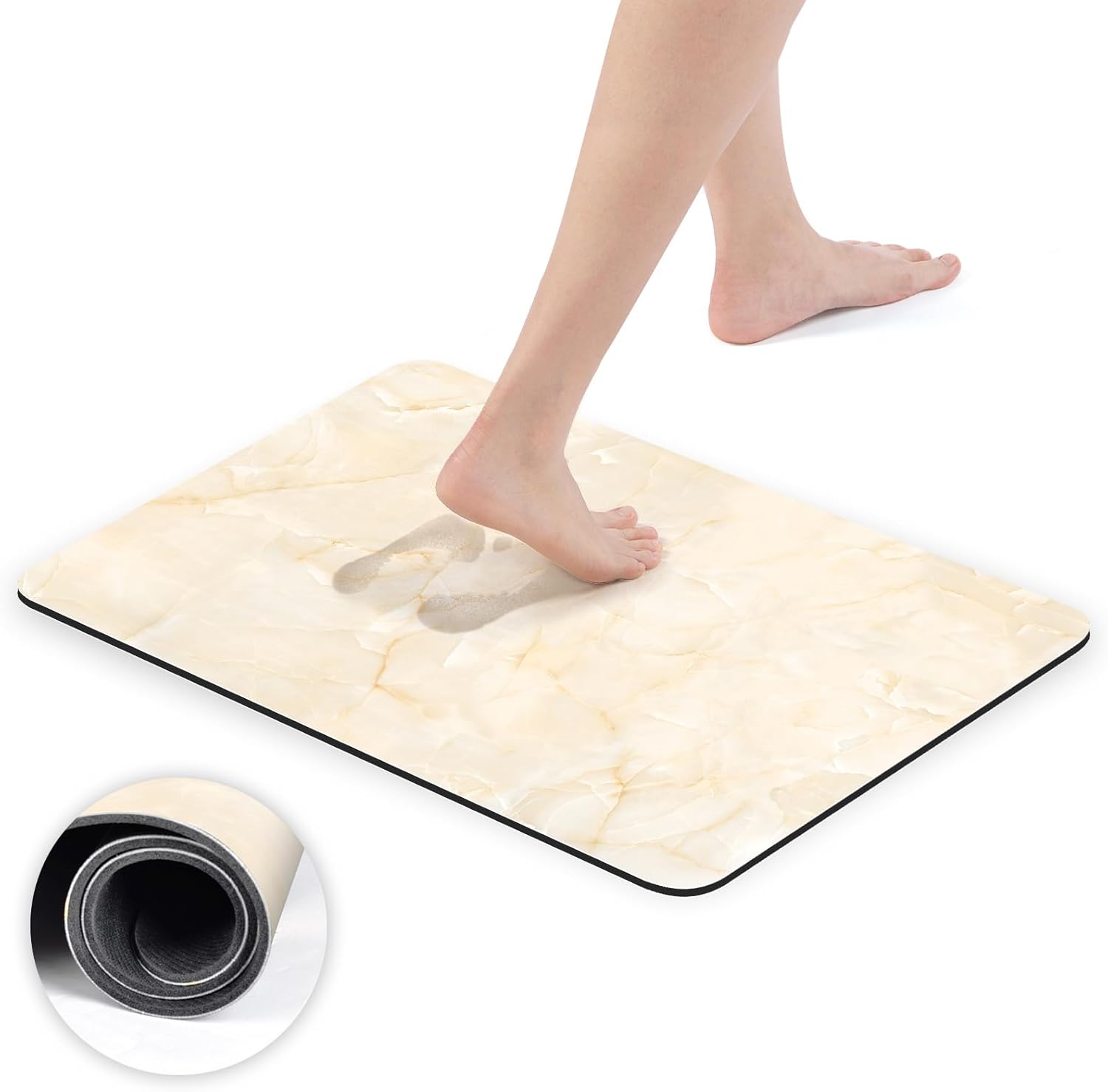 SVOHZAV Diatomaceous Earth – Tapete de baño antideslizante de secado rápido, súper absorbente, para debajo de la puerta, para ducha, baño,