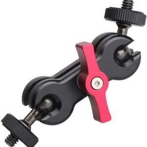 Mini abrazadera de brazo mágico articulado con doble cabeza de bola de 14-20 para monitorluzMIc, con hilos finos y arandelas (3.9 pulgadas) Mini abrazadera de brazo mágico articulado con doble cabeza de bola de 14-20 para monitorluzMIc, con hilos finos y arandelas (3.9 pulgadas)