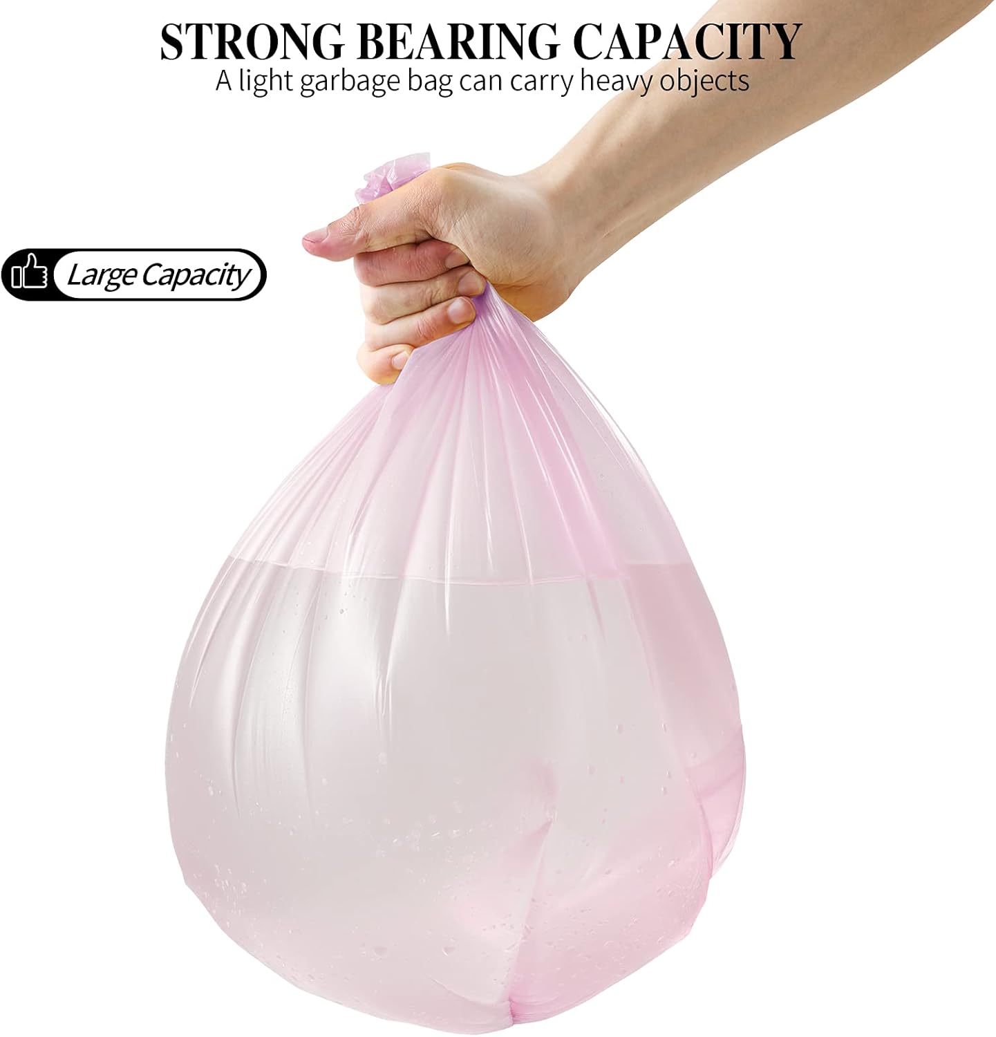 3 rollos de bolsas de basura pequeñas  60 unidades duraderas de 4 galones bolsas de basura pequeñas para el hogar, oficina, cocina, baño,