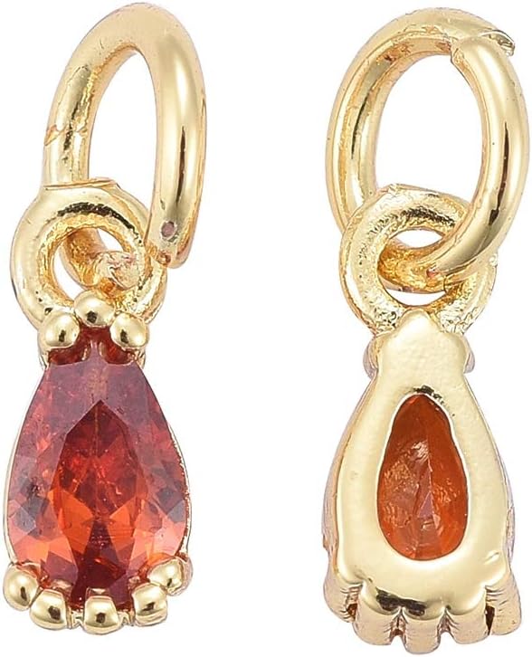 DanLingJewelry 20 dijes de circonita cúbica chapados en oro de 18 quilates con circonita cúbica para hacer joyas