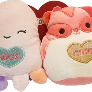Squishmallows Official Kellytoy Perfect Pair – Juego de 2 peluches coleccionables del escuadrón de San Valentín 2023 (Beula, el pulpo y la ardilla Squishmallows Official Kellytoy Perfect Pair – Juego de 2 peluches coleccionables del escuadrón de San Valentín 2023 (Beula, el pulpo y la ardilla