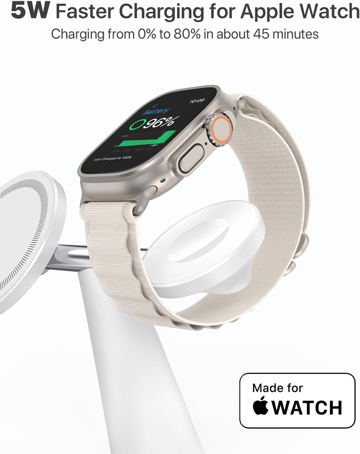 QTlier Cargador 3 en 1 para MagSafe, estación de carga inalámbrica para Apple, compatible con cargador MagSafe para iPhone 15, 14, 13, 12, AirPods