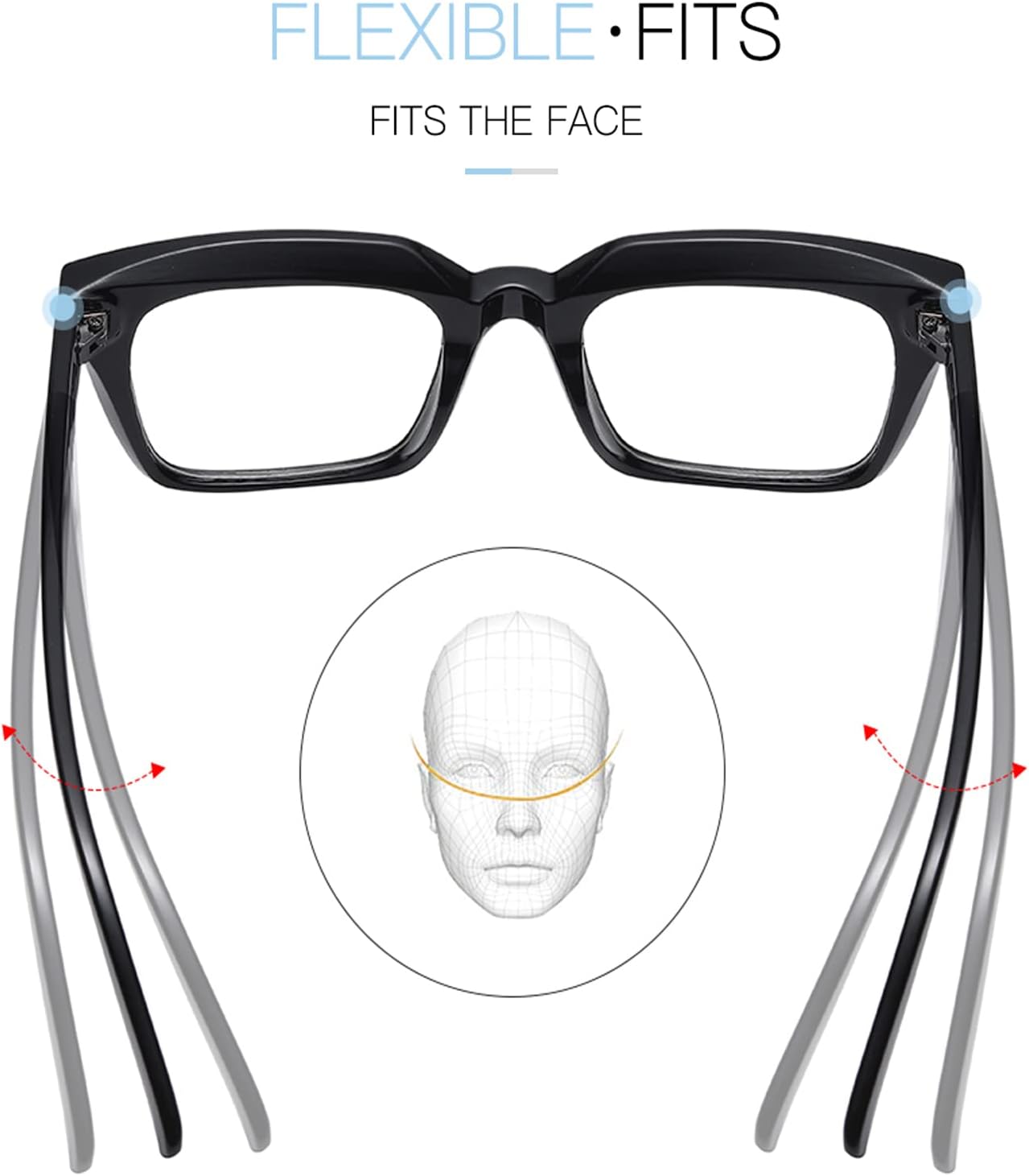 Gafas de bloqueo de luz azul para mujer, con marco grueso clásico, para hombre