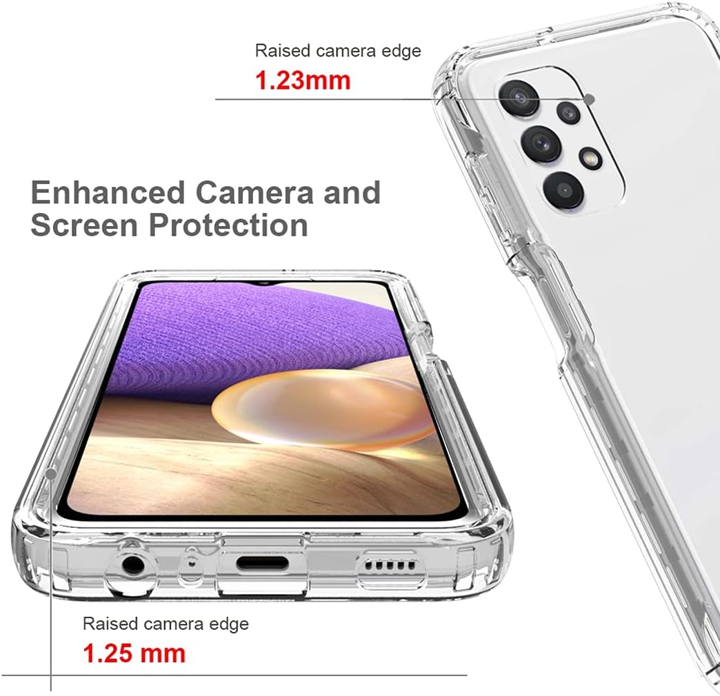 Funda compatible con Galaxy A32 5G, Samsung A32 5G para niñas y mujeres, cuerpo completo, a prueba de golpes, transparente, suave, flexible, funda