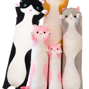 Almohada larga de felpa suave con diseño de gato, almohada suave para abrazar, almohada de animal de peluche para dormir, regalo para niños (43.30 Almohada larga de felpa suave con diseño de gato, almohada suave para abrazar, almohada de animal de peluche para dormir, regalo para niños (43.30
