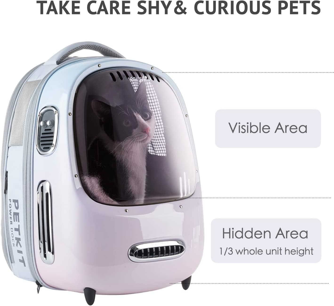 PETKIT Mochila transportadora para gatos con ventilador incorporado y luz, mochila para mascotas aprobada por aerolíneas para gatitos y perros