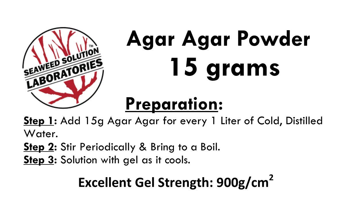 Agar Agar en polvo – 0.53 oz, grado de laboratorio