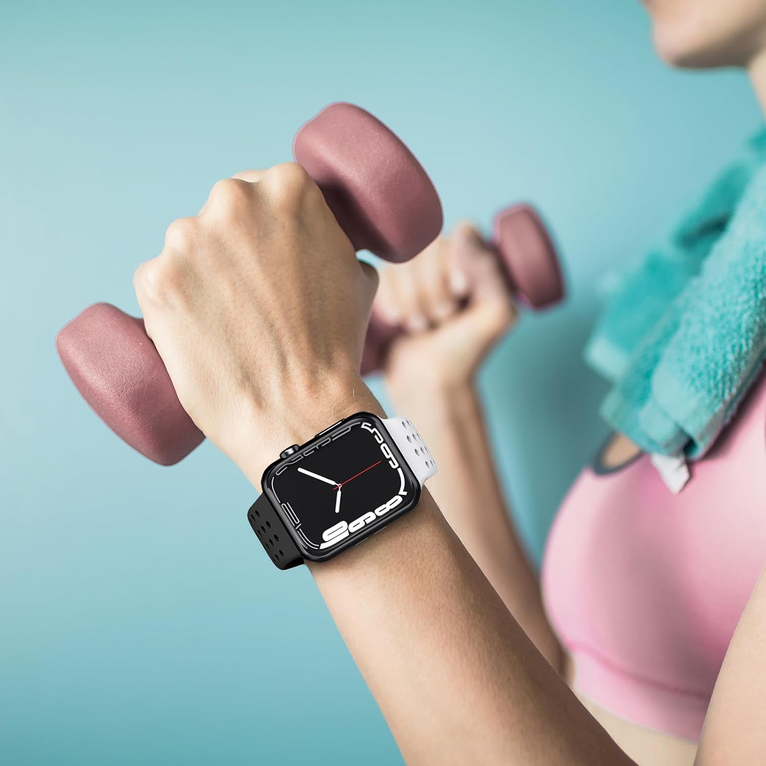 Toutouzhang Correas de silicona deportivas compatibles con Apple Watch Band SE Series 987654321Ultra de 1.496 in, 1.575 in, 1.614 in, 1.654 in,