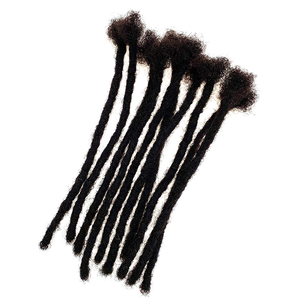 YONNA Extensiones de rastas de cabello humano, 60 rastas hechas a mano (0.2in) de ancho, color marrón oscuro #2