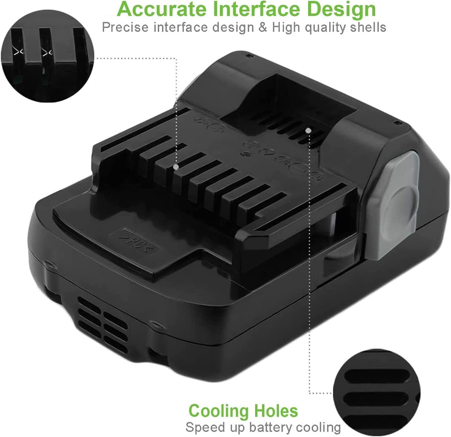 Paquete de 2 baterías de 18 V compatibles con Hitachi BSL1815X BSL1815S BSL1830 BSL1830C 330139 330557 339782 batería de repuesto de iones de litio