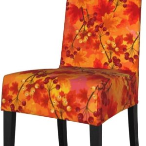 Funda para silla de comedor con hojas de otoño para decoración del hogar, cocina, oficina, sala de estar, 1 paquete extraíble y lavable Funda para silla de comedor con hojas de otoño para decoración del hogar, cocina, oficina, sala de estar, 1 paquete extraíble y lavable