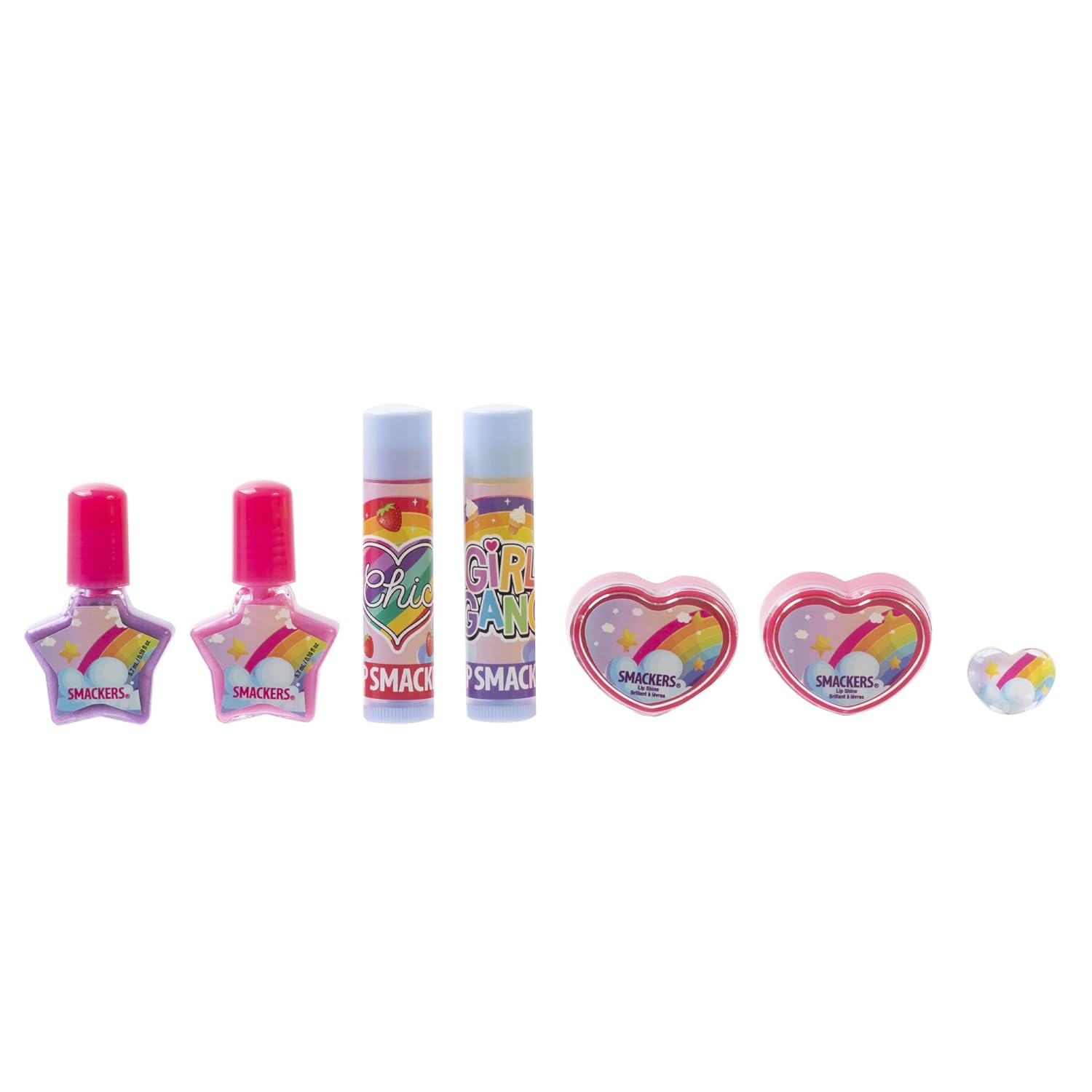 Lip Smacker Esmalte de uñas arcoíris y bálsamo labial saborizado bolsa de maquillaje para niñas  Bolso  Bolso  Colección de maquillaje de Navidad