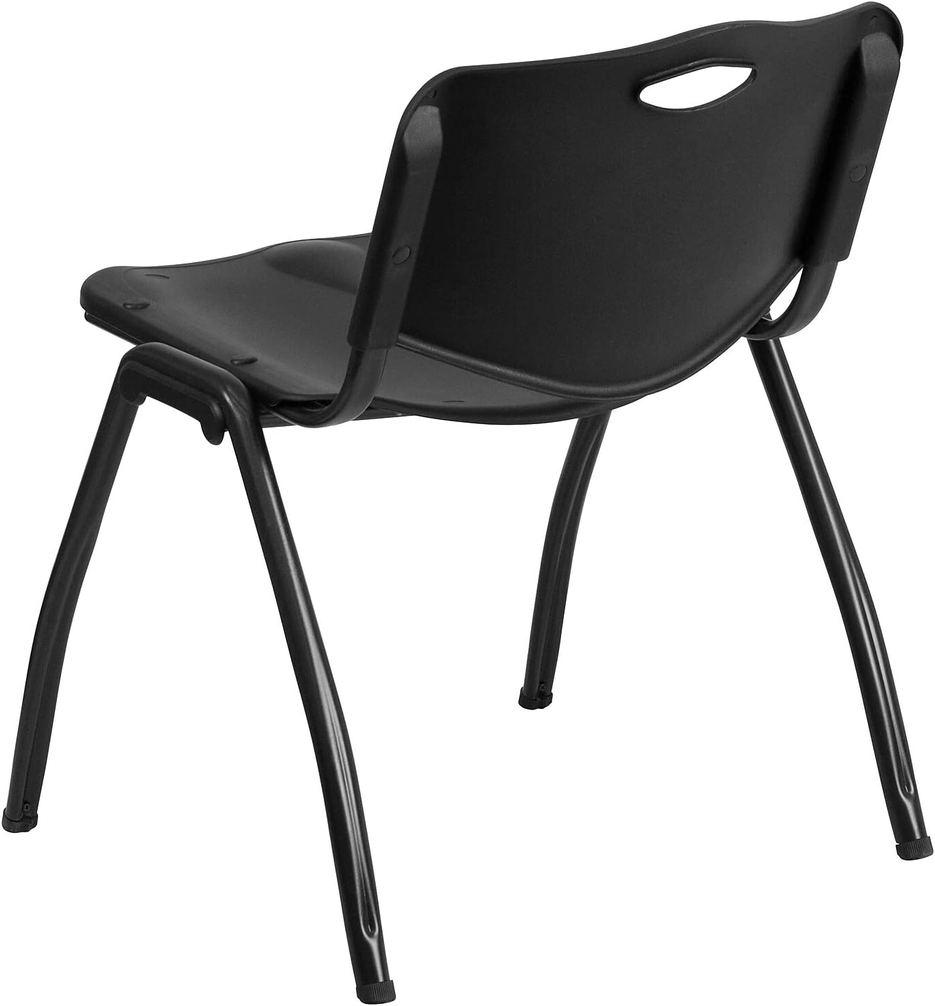Hercules Series 880kg. Capacidad apilar silla de plástico negro con marco negro