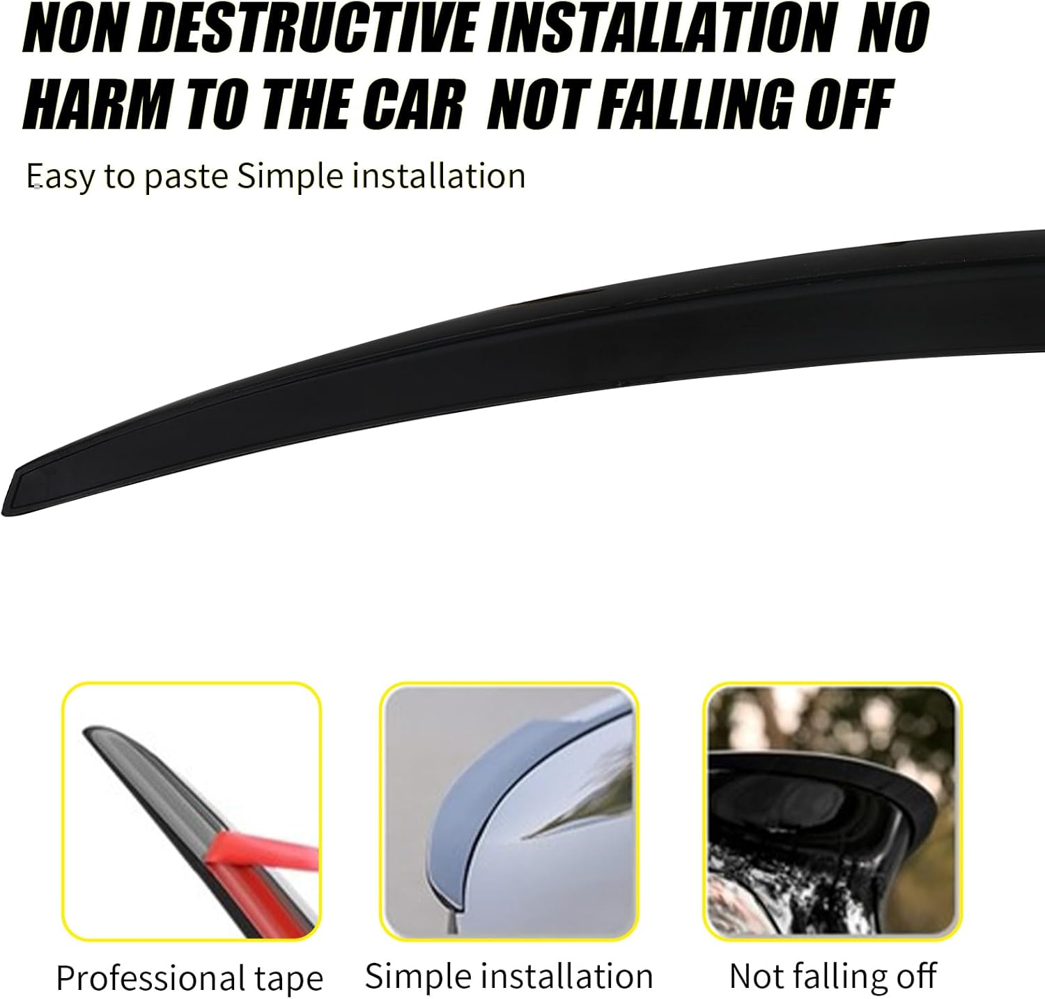 Acmex Alerón de maletero real compatible con A4 B8 2009-2012, estilo V High Kick Duckbill (estilo negro brillante)