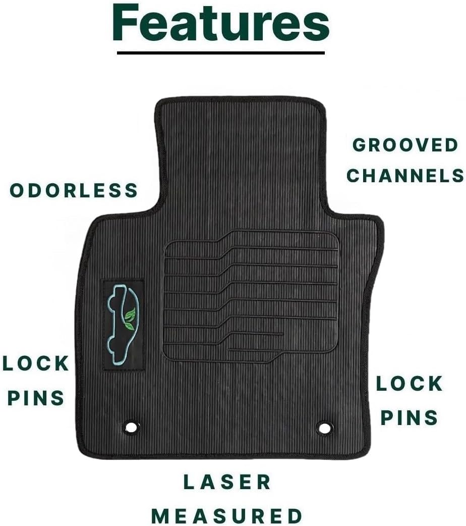 ecoMats Alfombrillas para todo tipo de clima para Mazda 3, CX-3 y Mazda CX-30 de 2019 a 2023, delanteras y traseras, color negro, cerraduras de