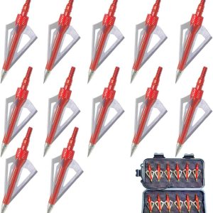 3 cuchillas de caza de 100125 granos, cabezas de flecha atornilladas, puntas de flecha compatibles con ballesta y arco compuesto + 1 estuche de 3 cuchillas de caza de 100125 granos, cabezas de flecha atornilladas, puntas de flecha compatibles con ballesta y arco compuesto + 1 estuche de