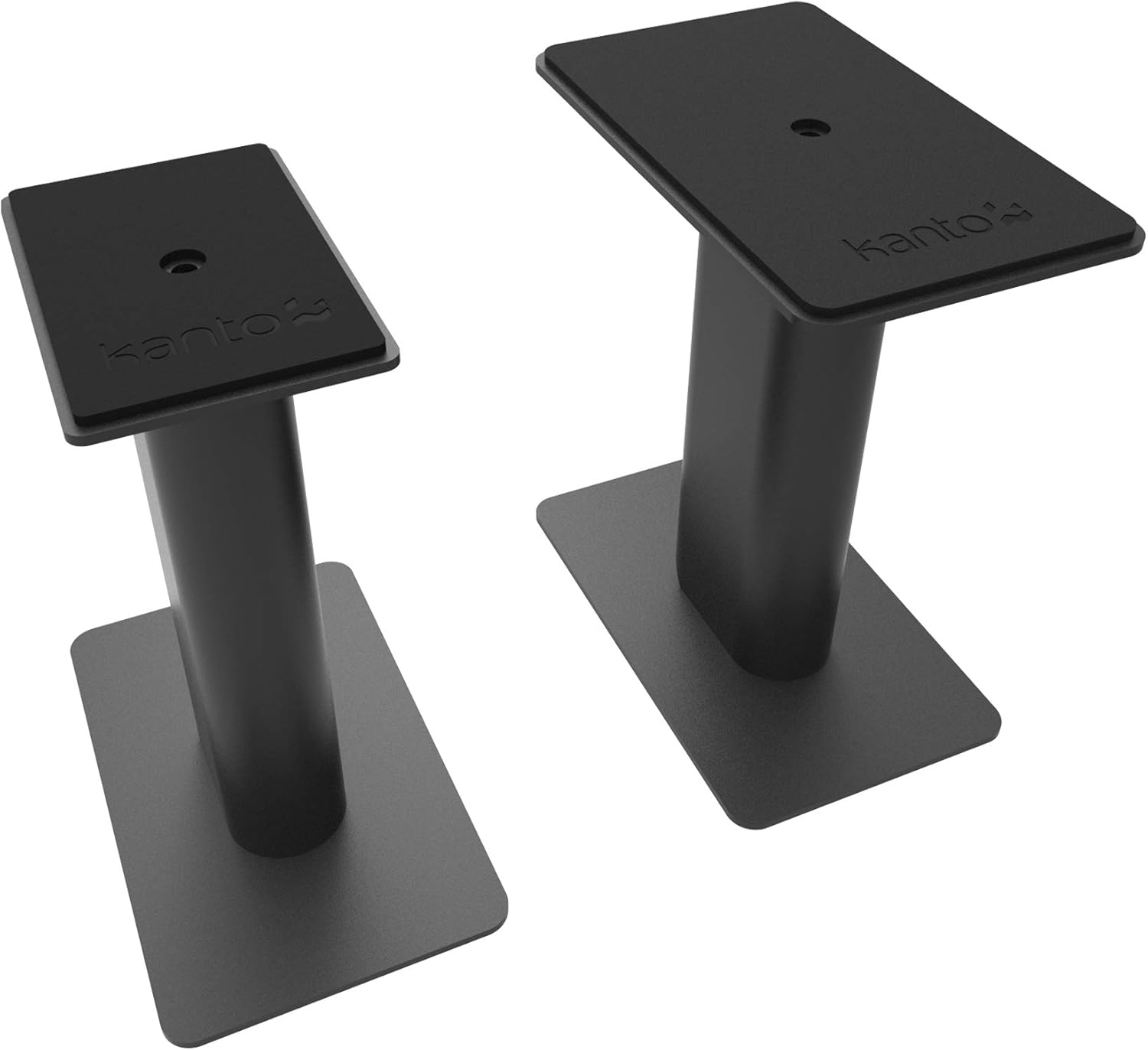 Kanto YU4WALNUT 140W Bookshelf Speakers with Bluetooth – Walnut (Pair) SP9 9″ Fixed-Height Desktop Stands for Bookshelf Speakers – Black (Pair)