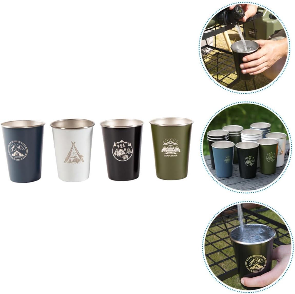 1 Set Outdoor Camping Cup Metal Tumblers Coffee Travel Mug Stainless Steel Mug Metal Shot Glasses Insulated Mug Tall Shot Glasses Camping Mug