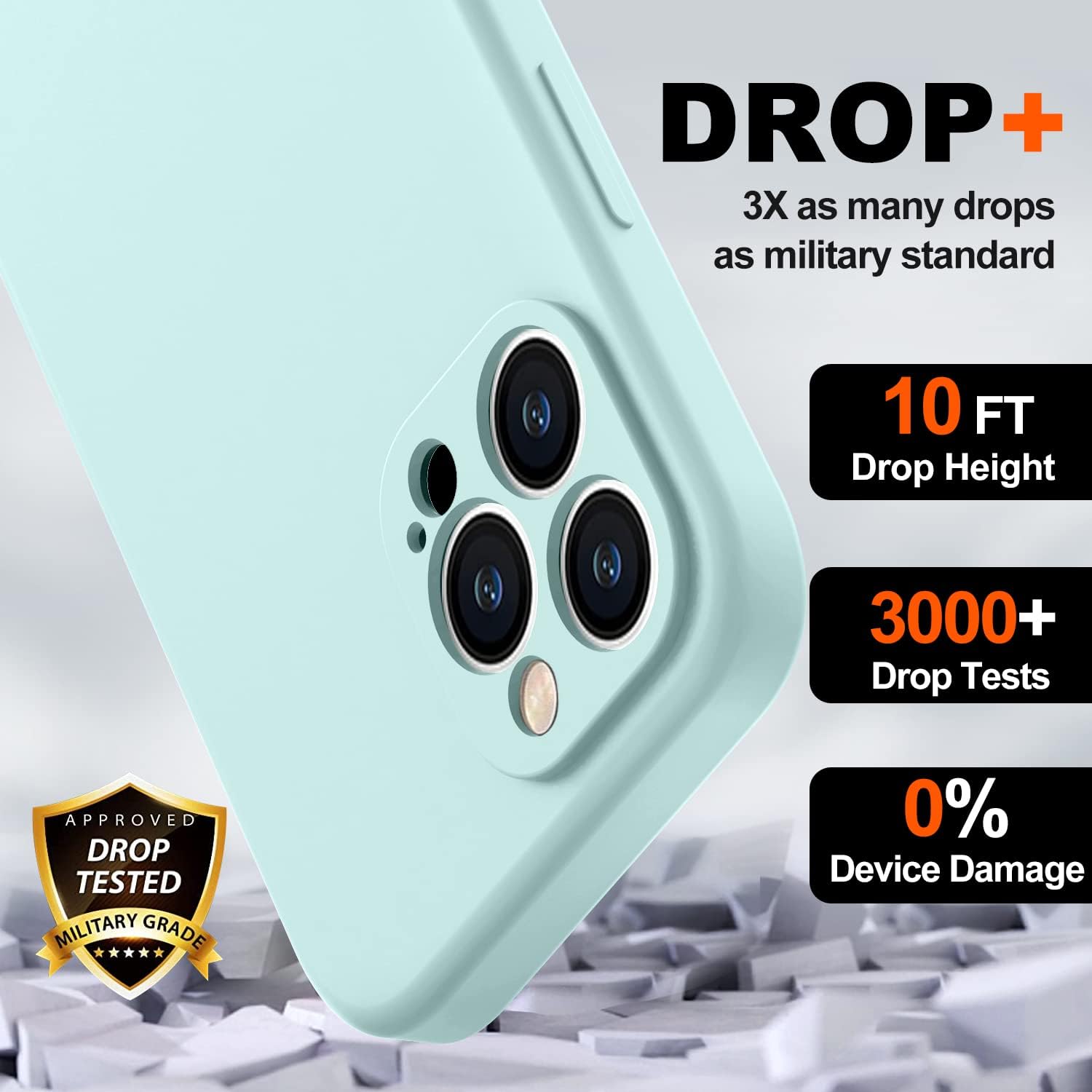BossKiss Funda compatible con iPhone 13 Pro Max, funda de silicona líquida de alta calidad tacto aterciopelado 2 protectores de pantalla de vidrio