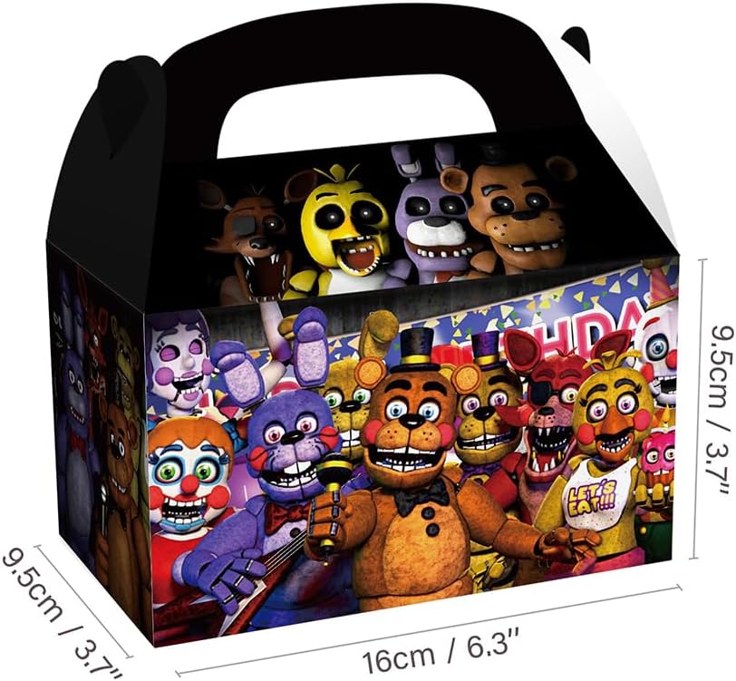 LBHTRR 12 unidslote Caja de dulces Caja de regalo para cinco noches Freddy Kids Theme Party Baby Shower Decoración Fiesta Suministros