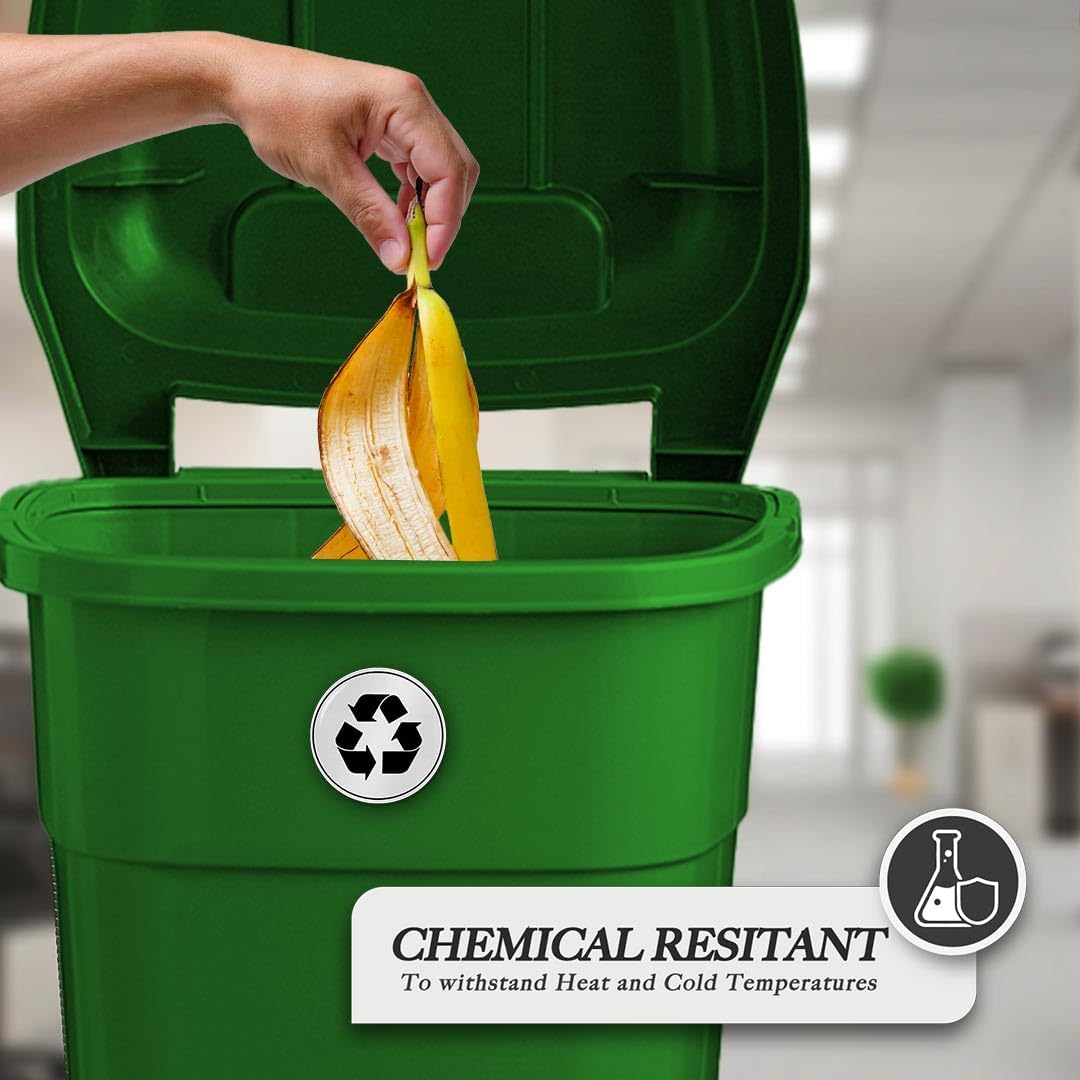 Juego de 2 calcomanías de basura y reciclaje, para interiores y exteriores, resistentes a los rayos UV, estable y resistente a la intemperie,