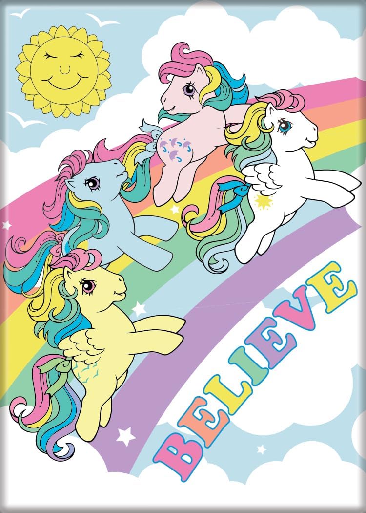 Ata-Boy My Little Pony Retro Group Believe – Imán de 2.5 x 3.5 pulgadas para refrigeradores y casilleros