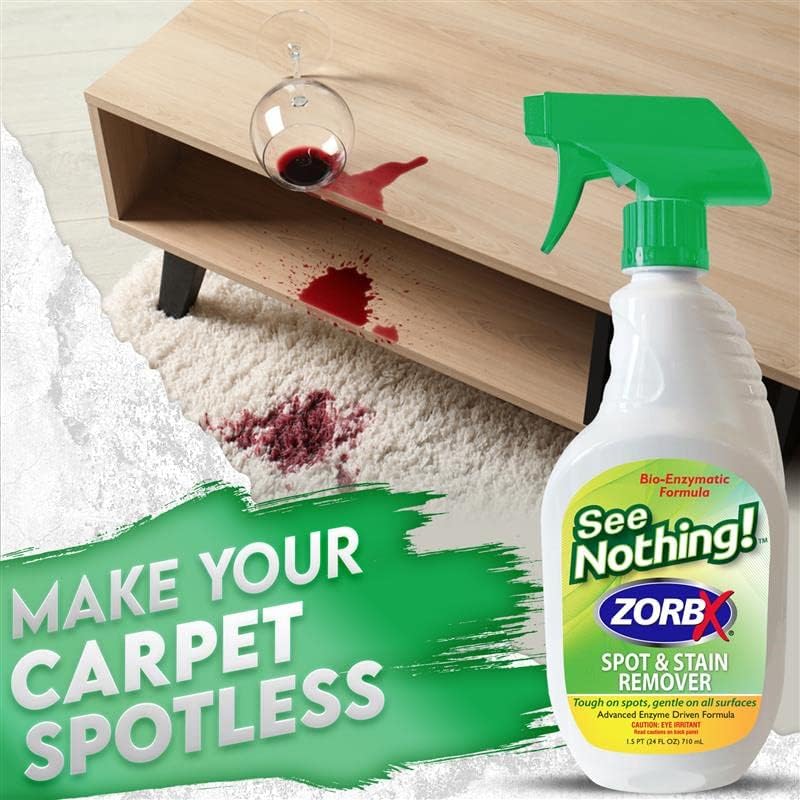 ZORBX Spray removedor de manchas y manchas See Nothing, removedor de manchas perfecto para zapatos, ropa, muebles y ropa de cama de mascotas,