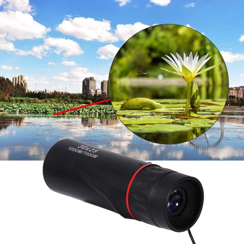 Monoculares telescopio, 30 x 25 impermeable, negro, monoculares ópticos con zoom, para eventos deportivos, conciertos, observación de aves, camping,