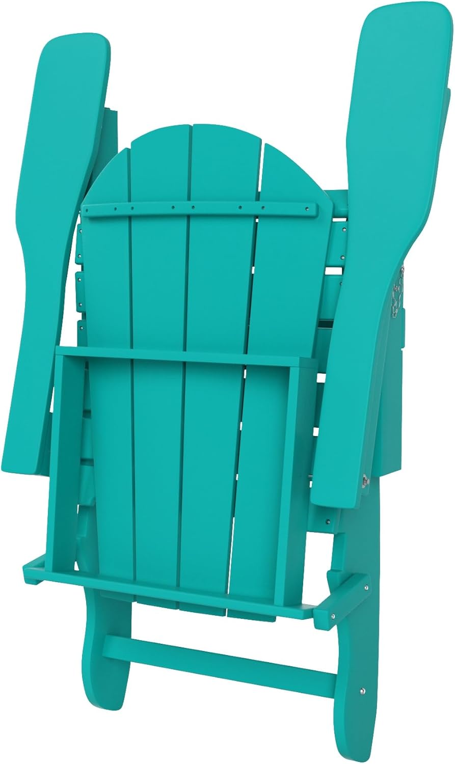 WO Home Furniture Adirondack – Tumbona plegable para fogatas, playa, balcón, patio trasero, césped, patio, piscina, terraza, jardín (turquesa)