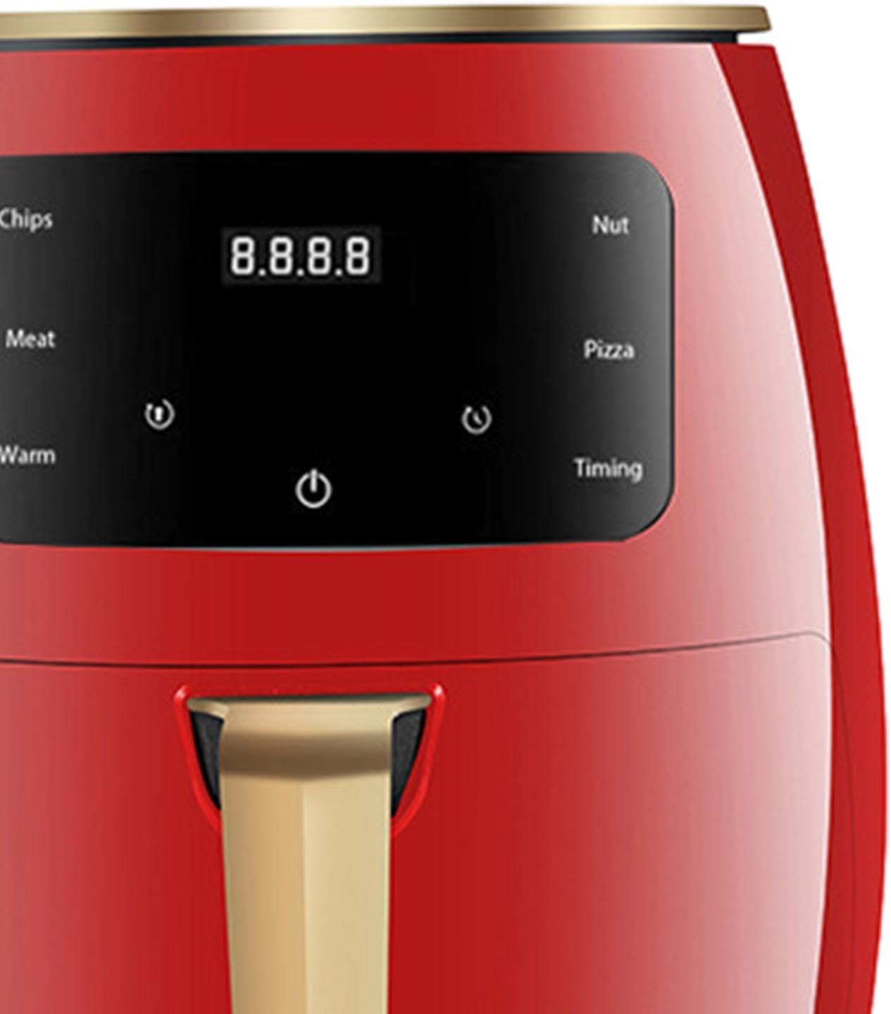 Freidora de aire portátil de 1400 W, 4.5 L, mango antideslizante, comidas rápidas y fáciles de leer, cesta de freír compacta antiadherente para