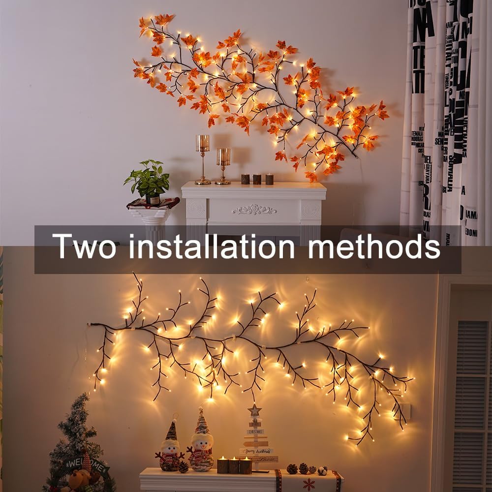 144 luces LED de vid de sauce encantado con control remoto, plantas artificiales, guirnaldas de árboles, decoración de bodas, fiestas, interiores y