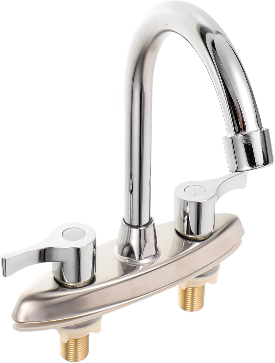 Uonlytech Grifos de baño de cascada de doble manija Grifo de fregadero de metal grifo de agua fría caliente grifo de cocina grifo de lavabo para RV