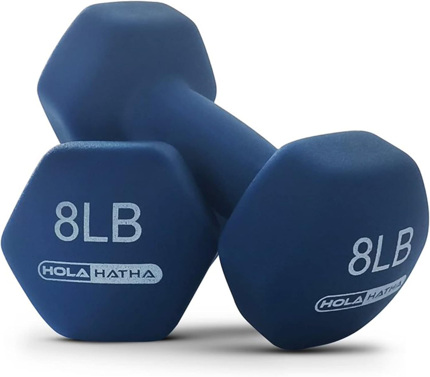 HolaHatha Juego de mancuernas de neopreno de 2, 3, 5, 8 y 10 libras con estante, ideal para ejercicios en casa para ganar tono y definición, color