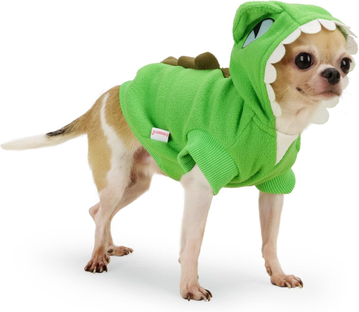 Frienperro Ropa de perro para perros pequeños, hembra, niño, sudadera con capucha de algodón para perro pequeño, disfraz de dinosaurio, ropa de