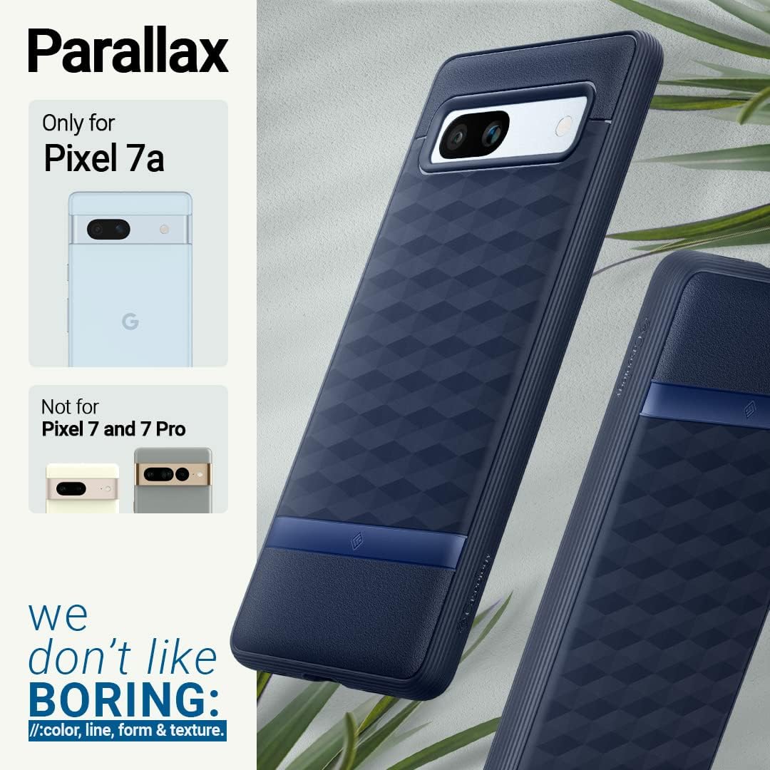 Caseology Parallax – Funda 5G para Google Pixel 7a, probada en caídas de grado militar, diseño ergonómico mejorado (2023), color azul medianoche