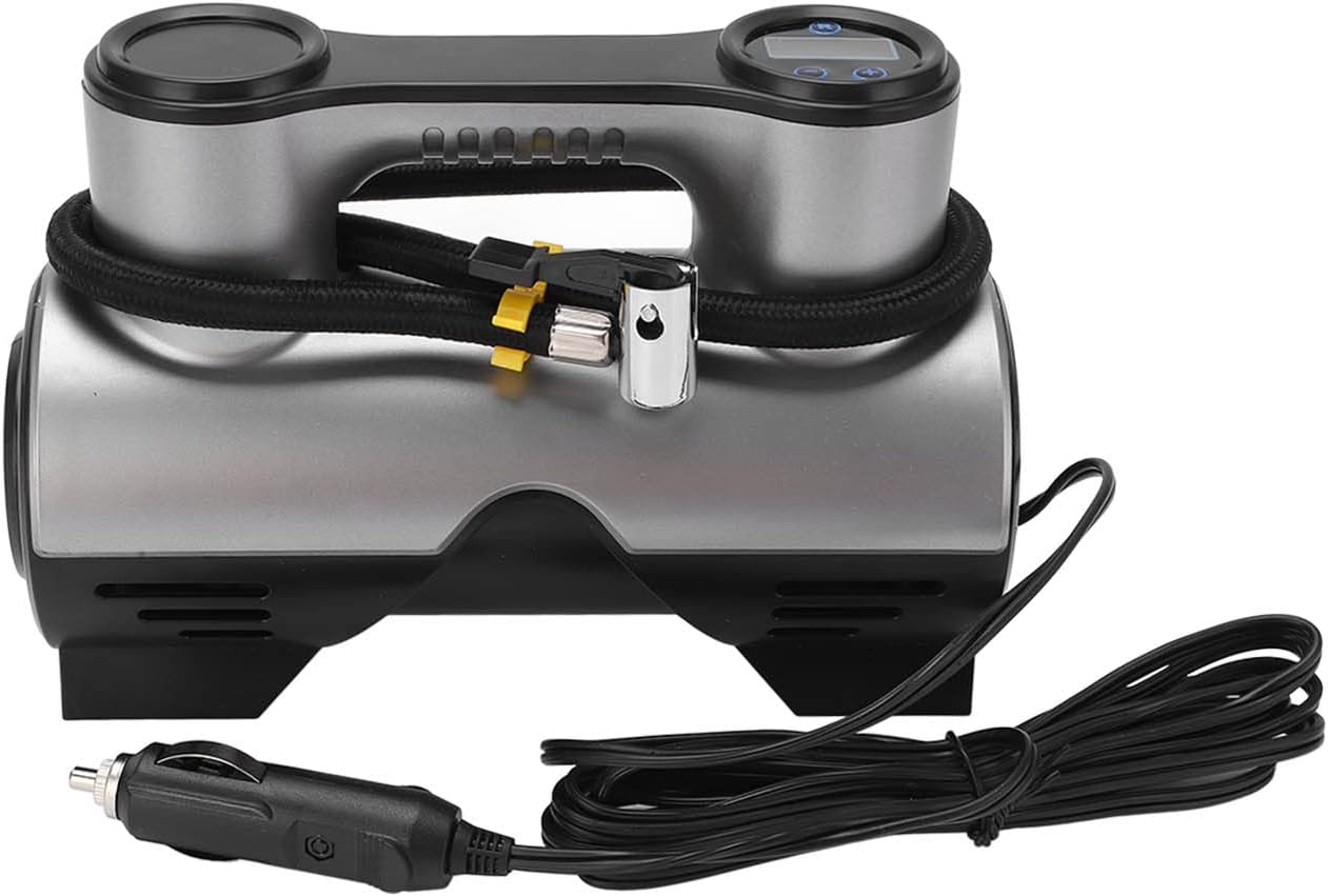 Inflador de neumáticos de automóvil – Bomba de aire eléctrica de 12 V 120 W, 150 PSI 35 Lmin, pantalla en tiempo real, linterna brillante, compresor