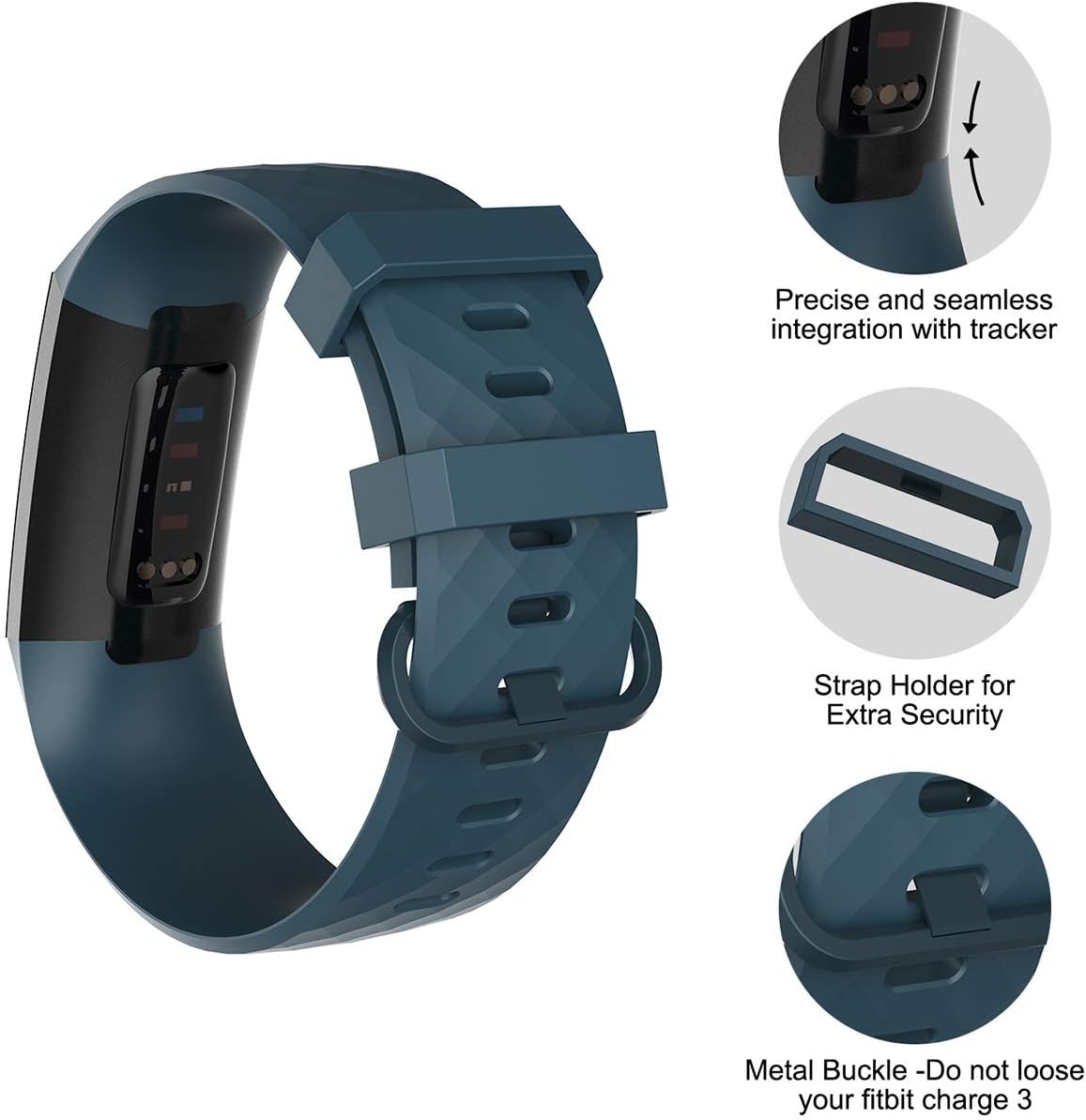 Velavior – Bandas impermeables para Fitbit Charge 3Fitbit Charge 4Charge3 SE, pulseras de repuesto para mujeres, hombres, tamaño pequeño y grande, L