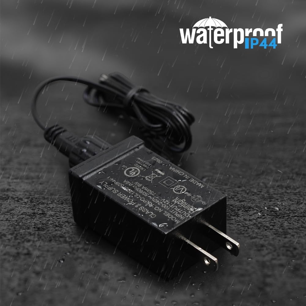 Fuente de alimentación LED de transformador LED clase 2 de 12 V, 9 W, IP44, impermeable, transformador de bajo voltaje, enchufe de EE. UU. para luz