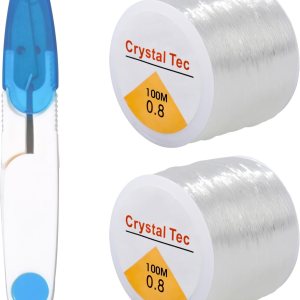 Cuerda de cuentas de arcilla, 0.031 in* 200M cuerda elástica transparente para pulseras, cuentas y fabricación de joyas, cuerda elástica para Cuerda de cuentas de arcilla, 0.031 in* 200M cuerda elástica transparente para pulseras, cuentas y fabricación de joyas, cuerda elástica para