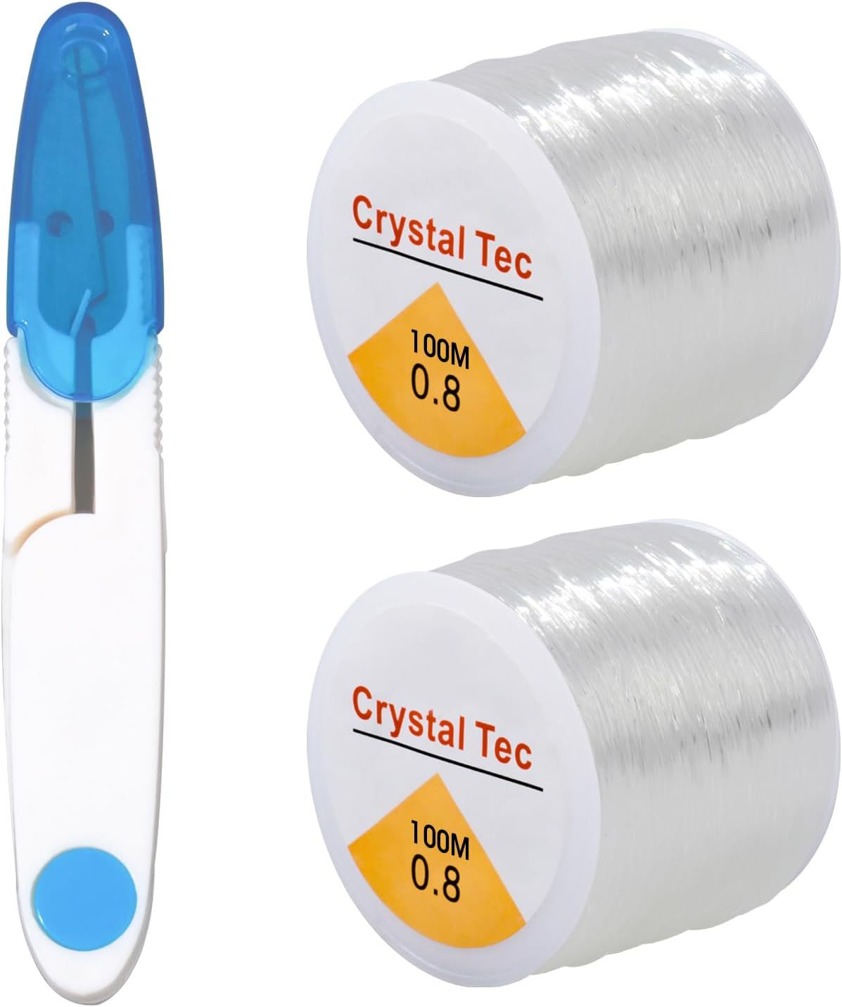 Cuerda de cuentas de arcilla, 0.031 in* 200M cuerda elástica transparente para pulseras, cuentas y fabricación de joyas, cuerda elástica para
