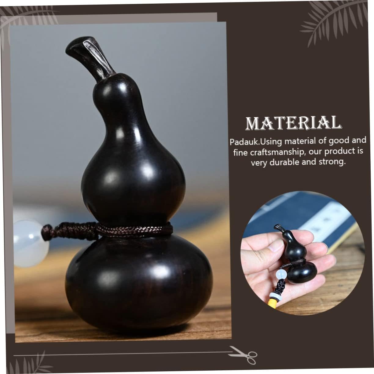 EXCEART Gourd Pendant Feng Shui Charms Keychain Figurine Charms Chinese Feng Shui Staue Wealth Charms Wealth Prosperity Decor Lucky Car Key Fob